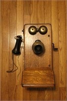 Kellogg oak wall telephone
