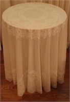 Round covered table