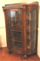 Empire oak triple curved glass china cabinet