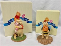 2 Pooh & Friends Figurines W/ Boxes