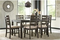 Dining Room Table Set with 6 Upholstered Chairs