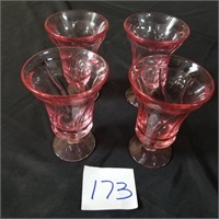 Cranberry goblets - set of 4