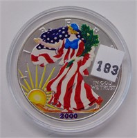2000 Colorized Silver Eagle, 1 Troy Ounce .999
