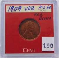 1909-VDB Cent, MS, Red Brown!!