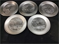 (5) 1976 PEWTER ‘’WAGON TRAIN PILIGIMAGE’’ BY