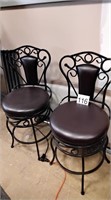 2 metal swivel chair bar stools