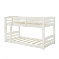Tristan Twin Size Floor Bunk Bed Frame, White