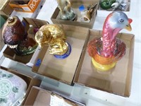 3 decanters: turkey, eagle (corks AS IS)