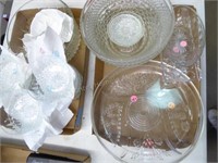 2 boxes clear glassware