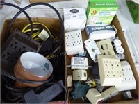 2 boxes electrical parts & sockets