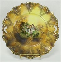 RS  Prussia Cottage Pattern 2-Handle Cake Plate