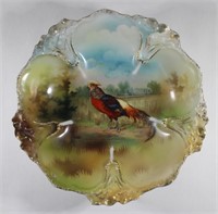Unmarked RS  Prussia Porcelain Pheasant Bowl