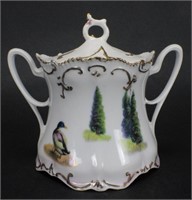 RS  Prussia Duck Sugar Bowl with Hand Made Lid