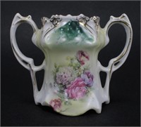 RS  Prussia Pink and Green Floral Sugar Bowl