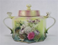 RS Porcelain Yellow Floral Sugar Bowl with Hand Ma