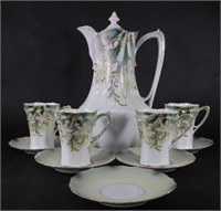 RS Prussia Chocolate Pot w/ 4 Cups & 5 Saucers