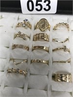 (14) RINGS AND KNUCKLE RINGS VARIOUS SIZES