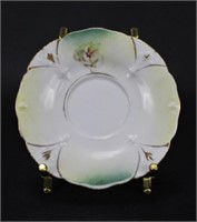 Porcelain White Flower and Green Design Saucer