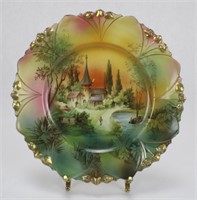 RS Prussia Porcelain Plate with Castle Design