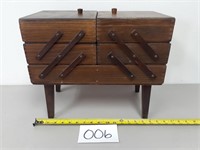 Vintage Expandable Wood Sewing Box (No Ship)