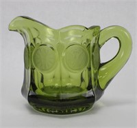 Green Fostoria Glass Creamer