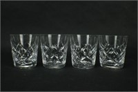 Set of 4 WATERFORD Crystal Old-Fashioned Glasses