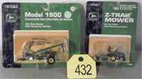 JD Z Track mower & 1900 Comm. Cart 1/64 Scale