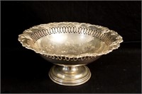 Sheffield engraved silver plated bowl grape motif