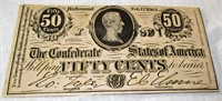 1864 50¢ Note Confederate Fractional Currency