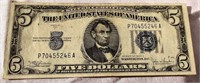 1934 $5 Silver Certificate Note