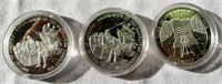 Lot of 3 History of America Silver Plated Coins