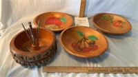 Wooden Bowls, Nut Bowl Set