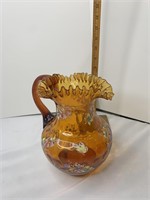 Floral butterfly glass vase