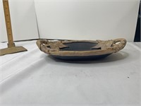 Oval pottery dish