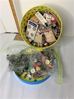 Storage box full of buttons