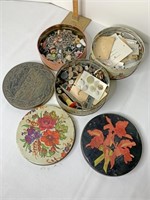 3 tins of buttons & more