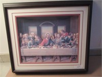 FRAMED LAST SUPPER PAPER TOLE PICTURE