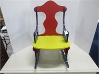 WOOD PAINTED CHILD'S ROCKING CHAIR