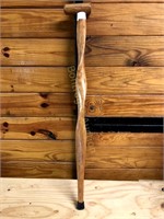 WOODEN CANE WITH COMPASS