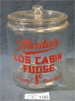 Minter's Log Cabin Fudge Jar with Lid