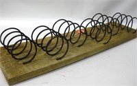 34"x 9.5" Iron & Wood Hanging Spiral Wine Rack