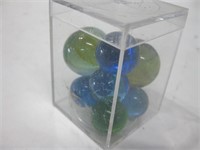 2" Tall Container W/Glass Marbles