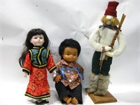 Three Miscellaneous Dolls Tallest Is 21"