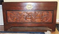 ASIAN STYLE RELIEF CARVED TRUNK