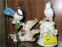 BLUEJAY BIRD FIGURINE AND TABLE BELL