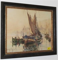 SAILING BOAT WATERCOLOR - ARTIST SIGNED