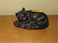 VINTAGE BRONZE CAT FIGURINE - 4"