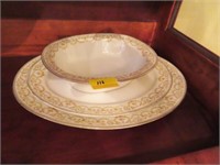 2 LIMOGES PLATTERS AND 1 LIMOGES BOWL -
