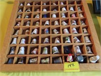 COLLECTION OF THIMBLES WITH DISPLAY CASE