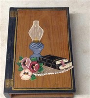 Wooden book style trinket box